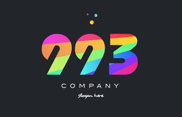 993 colored rainbow creative number digit numeral logo icon