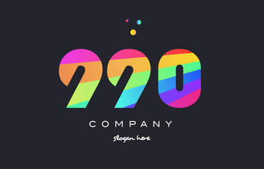 990 colored rainbow creative number digit numeral logo icon