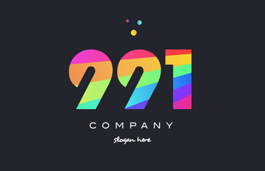 991 colored rainbow creative number digit numeral logo icon