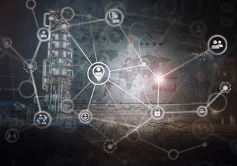 Industrial security concept. Mixed media