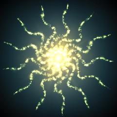 Abstract vector green mesh background. Point tentacles. Futuristic style card. Elegant background for business presentations. Eps 10.