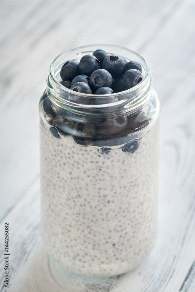 Sticker Chia seed pudding with fresh berries