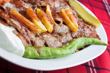 Doner Kebab served on the plate