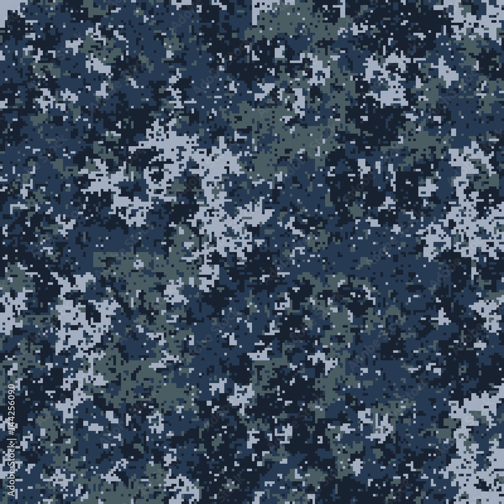 Poster seamless pattern. abstract military or police camouflage background. made from geometric square shap - Posters