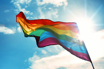 Obraz premium Gay flag on sky background