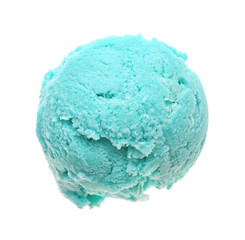 Scoop of mint ice cream on white background