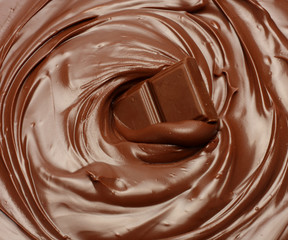 Melted chocolate background / melting chocolate/ chocolate background