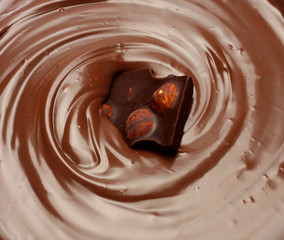 Melted chocolate background / melting chocolate/ chocolate background