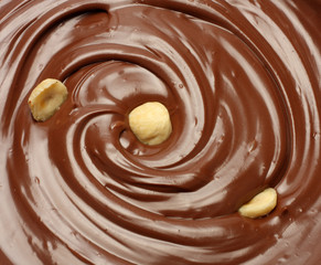 Melted chocolate background / melting chocolate/ chocolate background