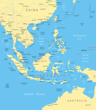 Southeast Asia - map - illustration