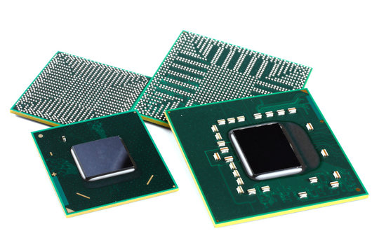 laptop video chip isolated on white background