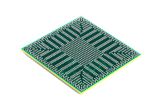 laptop video chip isolated on white background