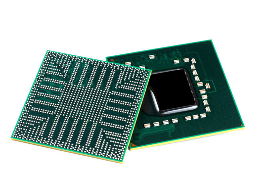 laptop video chip isolated on white background