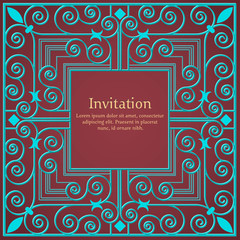 Invitation or wedding card with floral background and elegant floral elements. eps10