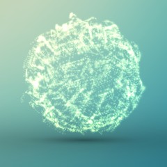 Abstract vector light blue mesh background. Bio luminescence of colony. Futuristic style card. Elegant background for business presentations. Eps 10.