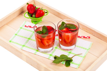 Strawberry Lemonade Drink. Selective focus.