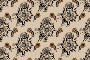 Vector flower seamless pattern background. Elegant texture for backgrounds. Classical luxury old fashioned floral ornament, seamless texture for wallpapers, textile, wrapping.