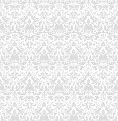 Vector damask seamless pattern background. Classical luxury old fashioned damask ornament, royal victorian seamless texture for wallpapers, textile, wrapping. Exquisite floral baroque template.