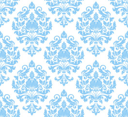 Vector damask seamless pattern background. Classical luxury old fashioned damask ornament, royal victorian seamless texture for wallpapers, textile, wrapping. Exquisite floral baroque template.