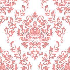 Vector damask seamless pattern element. Classical luxury old fashioned damask ornament, royal victorian seamless texture for wallpapers, textile, wrapping. Exquisite floral baroque template.