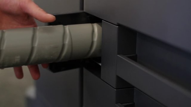 replace a waste toner box in laser copier machine