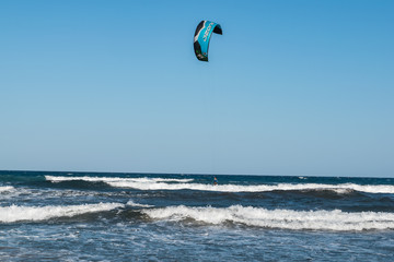 Kitesurfing on a beach