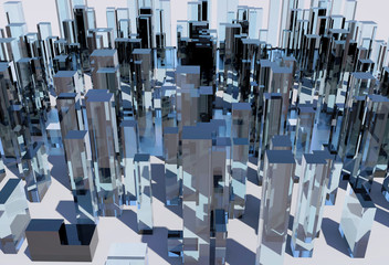 abstract digital city skylyne background 3D rendering