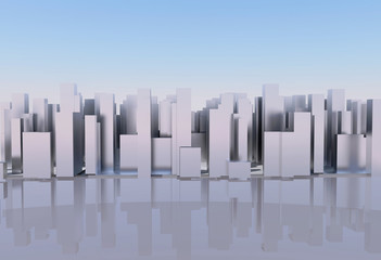 abstract digital city skylyne background 3D rendering