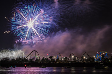 FIREWORKS OVER ST LAWRENCE RIVER