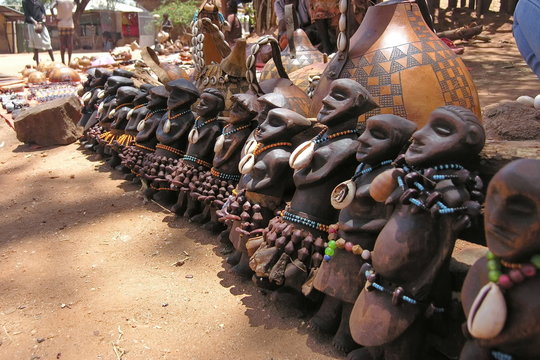 Traditional souvenirs of Hamer tribe, Omo Valley, Ethiopia.