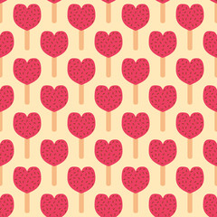fruit ice cream seamless pattern vector illustration background icon heart isolated cartoon dessert sweet cold snack tasty frozen candy delicious