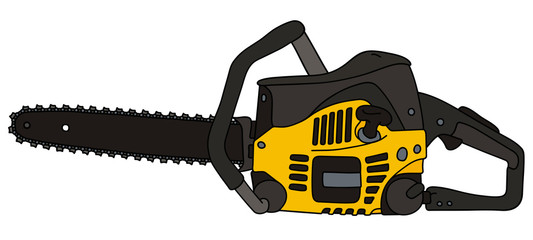 Naklejka premium Black and yellow chainsaw