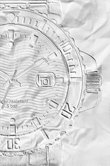 Wrist watches white texture stylization..