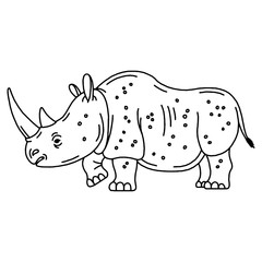 Cartoon mascot rhinoceros isolated