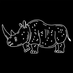 Cartoon mascot rhinoceros isolated