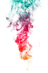 Colorful fantasy smoke on white background