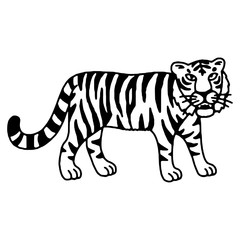 Cute tiger cartoon roaring