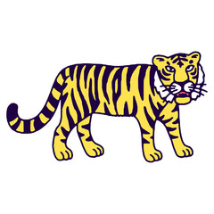 Cute tiger cartoon roaring