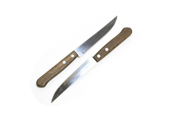 Kitchen knives isolated on white background