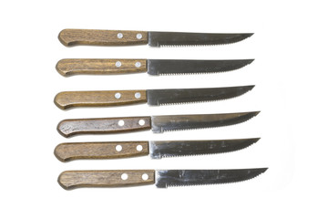 Kitchen knives isolated on white background