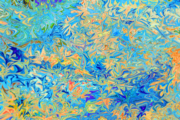 Digital blurred multicolor background with spread liquify flow for design