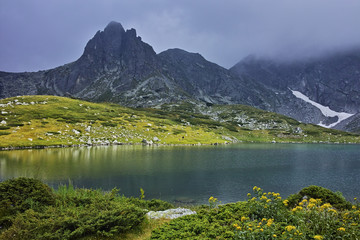 Amazing panorama of The Twin lake, The Seven Rila Lakes, Bulgaria