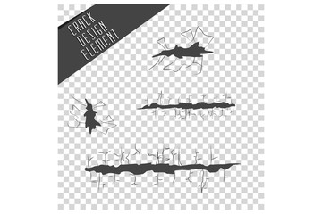 Cracks design elements. Vector Illustration.