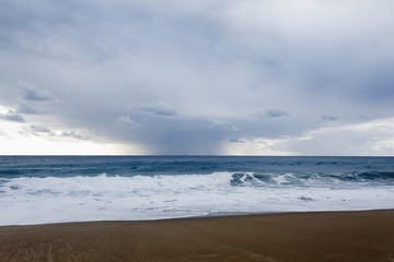 Fototapeta na wymiar Storm and Rain over sea