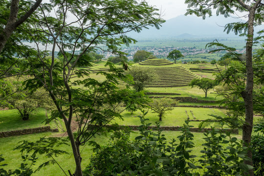 Guachimontones or Huachimontones round pyramids in Teuchitlan