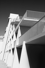 Architecture of modern building in black and white