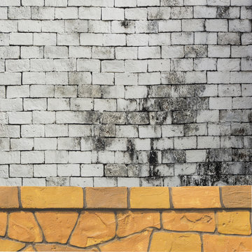 Brick fence white brick texture background.