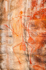 Aboriginal Rock Art at Nourlangie -Kakadu National Park, NT, Australia. 