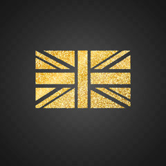 Isolated golden glitter United Kingdom Flag vector illustration
