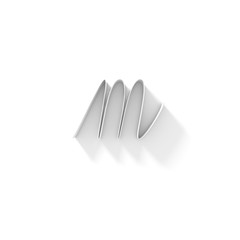 Long shadow handwritten font LETTER M 3D